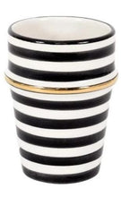 Download image to view Gallery, Mustavalkoinen raitamuki kultasomiste keskiosassa