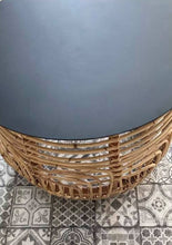 Download image to view Gallery, Rattan table with black metal cover
